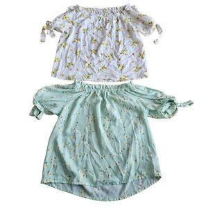 Heart and arrow girls Sz 10-12  floral top bundle of 2